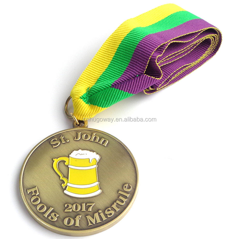 Custom Made Logo Zinc Alloy Silver Enamel Bronze Medallion Engraved Soccer Swimming Dance Sport 3D Metal Lanyard Medal
