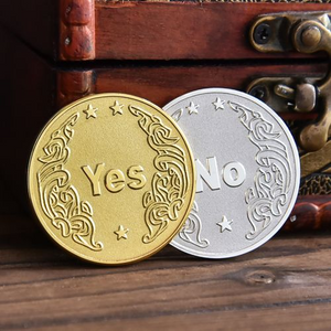 No Minimum Free Design 3D Zinc Alloy Gold Silver Brass Metal Coin Custom Made Yes Or No Coins