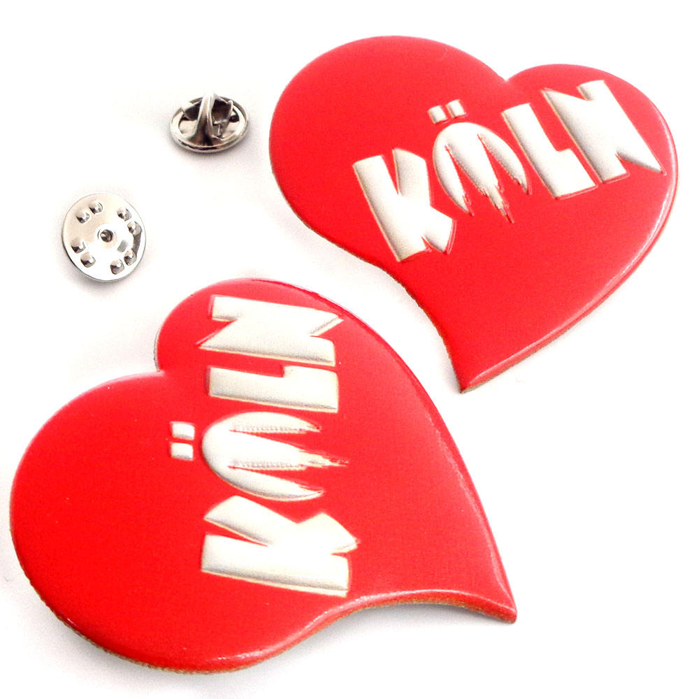 2023 45Mm Ink Jet 3D Printing Lapel Pin Badge Heart-Shaped Red Lapel Pin With Letters