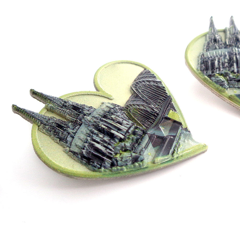 50Mm Architectural Artwork Ink Jet Metal Emblem 3D Printing Lapel Pin Badge