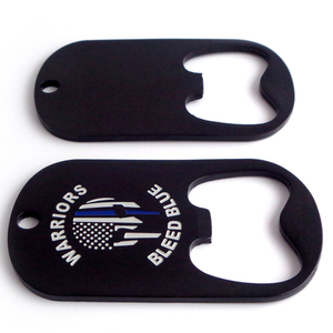 Engraved Logo Custom Metal Dog Tag Key Name Tag With Bottle Opener