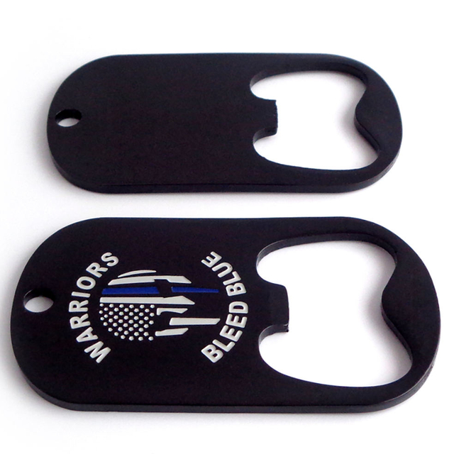 Engraved Logo Custom Metal Dog Tag Key Name Tag With Bottle Opener