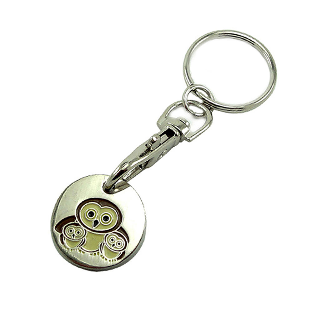 Creative Your Own Brand Promotional Silver Custom Metal Coin Purse Stainless Steel Carabiner Keychain