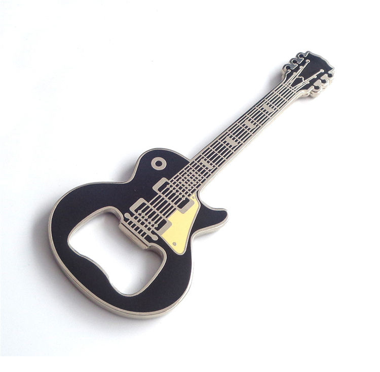 OEM Manufacture Free Design Custom ROCK AND ROLL Guitar Metallic Bottle Opener