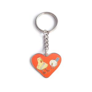 Custom Couple Personalised Key Chain Wedding Souvenir Keyrings Love Shape With Logo
