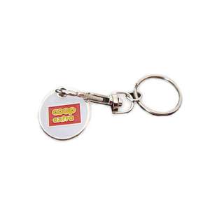 Metal Shopping Cart Token Coin Key Chains Custom Supermarket Trolley Coin Stamping Key Rings