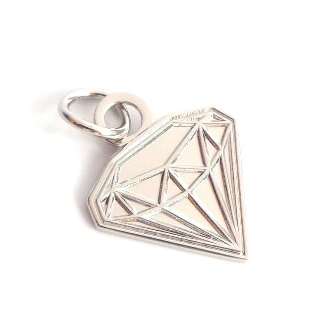 Printed Gift Silver Jewelry Diamond Shape Custom Made Metal Tags