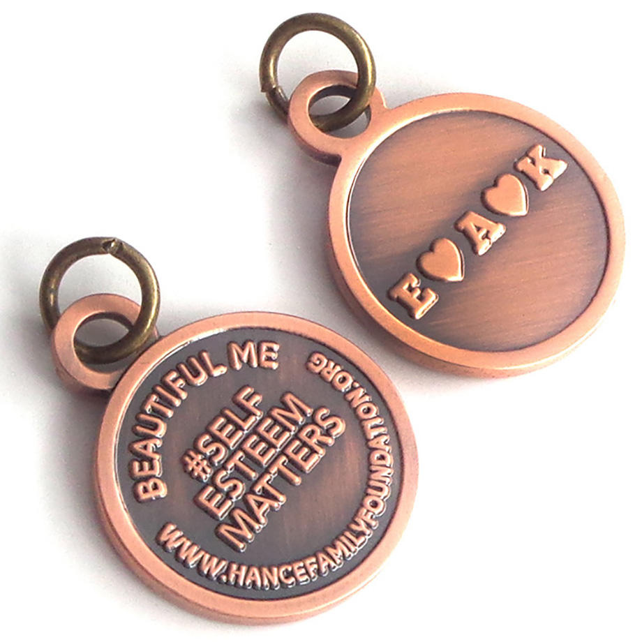 Custom Logo Round Shape Small Metal Tags Custom Engraved Tag