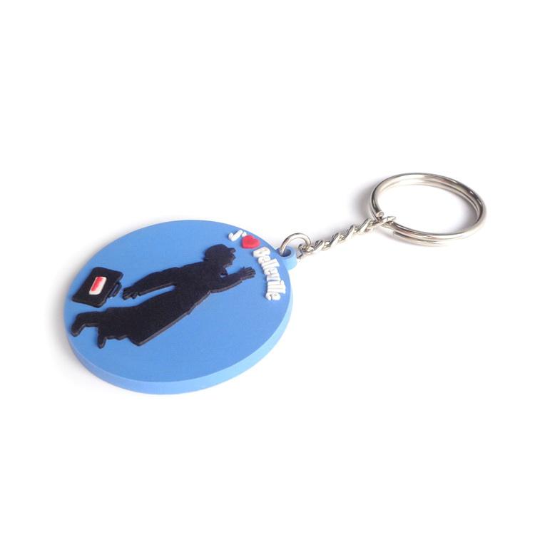 2023 Promotional 2D 3D Printing Key Ring Rubber Keychain