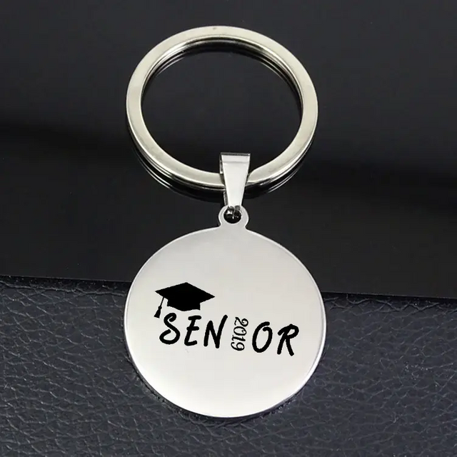 Wholesale Custom Iron Keychains Logo Key Chain Stainless Steel Dog Tag Graduation Keychain
