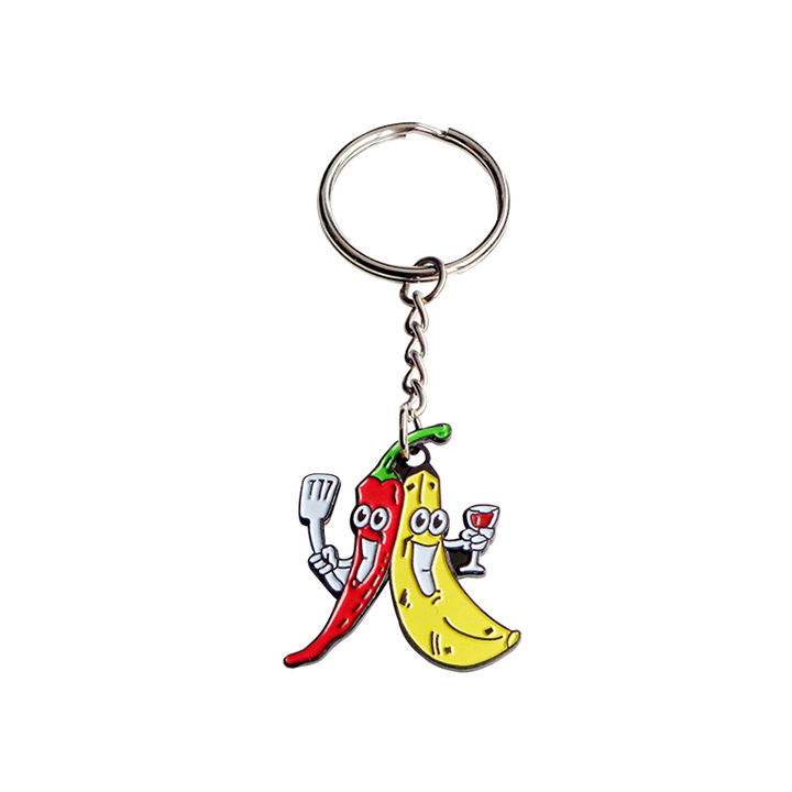 Wholesale Custom Logo Enamel Keychains Metal Key Chain Cute Astronaut Keychain