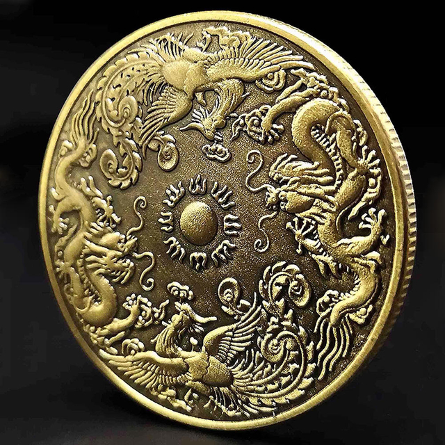Free Design Manufacture 3D Zinc Alloy Gold Silver Brass Copper Metal Coins Custom Made Souvenir Dragon Challenge Coin