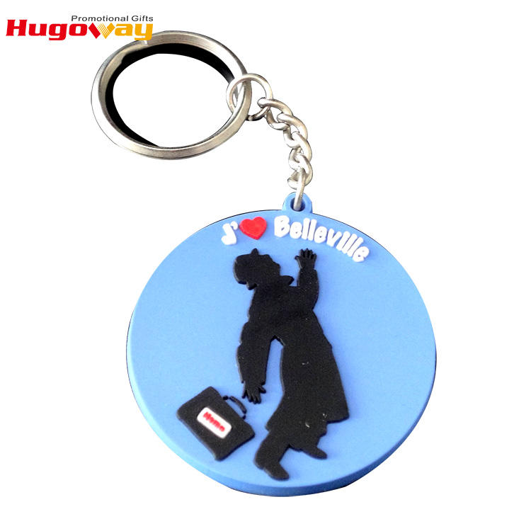 Custom Design Branded 2d 3d Key Chain Ring Holder Rubber Soft PVC Keychain