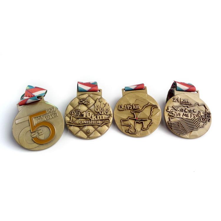 Promotional Cheap Custom Colorful Carnival Medal with Ribbon Customized Plated 3D Double Logo Soccer Award Medal with Ribbon La