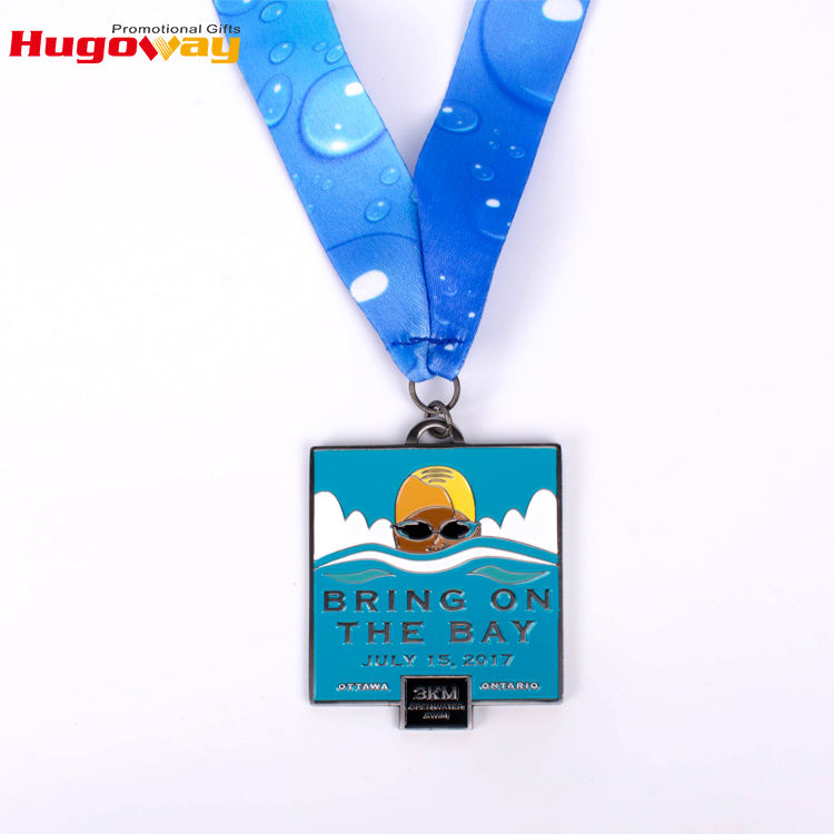 High Quality Custom Oem Design 3D Winner Finisher Metal Running Sports Medal With Ribbon