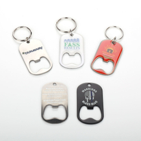 OEM Manufacture Stainless Steel Metal Logo KeyChain Openers Card Shape Keychain Beer Custom Bottle Opener