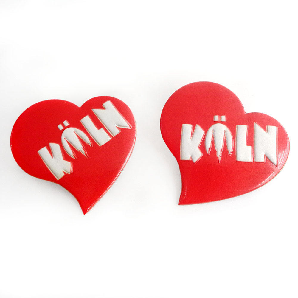 Wholesale 45Mm Inkjet 3D Printed Red Letter Heart Collar Badge