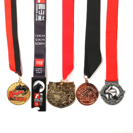 Custom Made Logo Zinc Alloy Silver Enamel Bronze Medallion Engraved Soccer Swimming Dance Sport 3D Metal Lanyard Medal