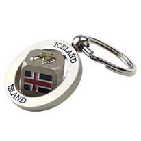 Custom Zinc Alloy Metal Key Chain Rotating Promotional Four-sided Dice Key Chain