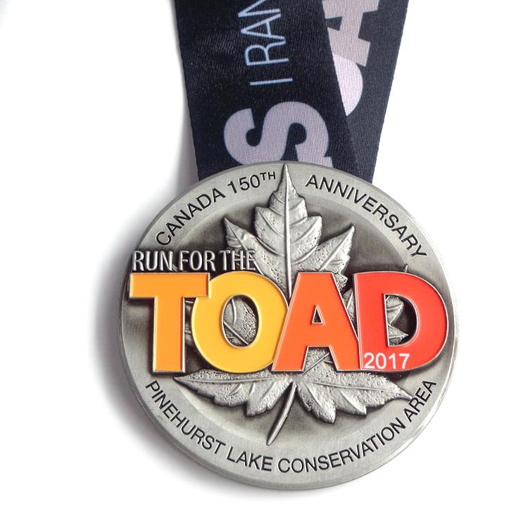 High Quality Custom Cheap Metal Award Antique Silver Running Marathon Sports Medal