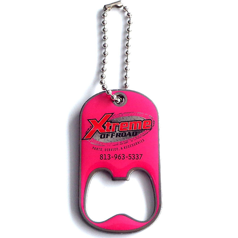 China Manufacturer Custom Offset Printed Dog Tag Bottle Opener Promotional Gift