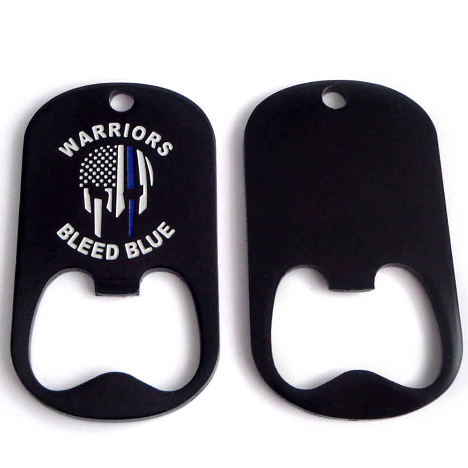 Engraved Logo Custom Metal Dog Tag Key Name Tag With Bottle Opener
