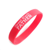 Custom Round Red Recycled Rubber Bracelets Silicone Wristbands