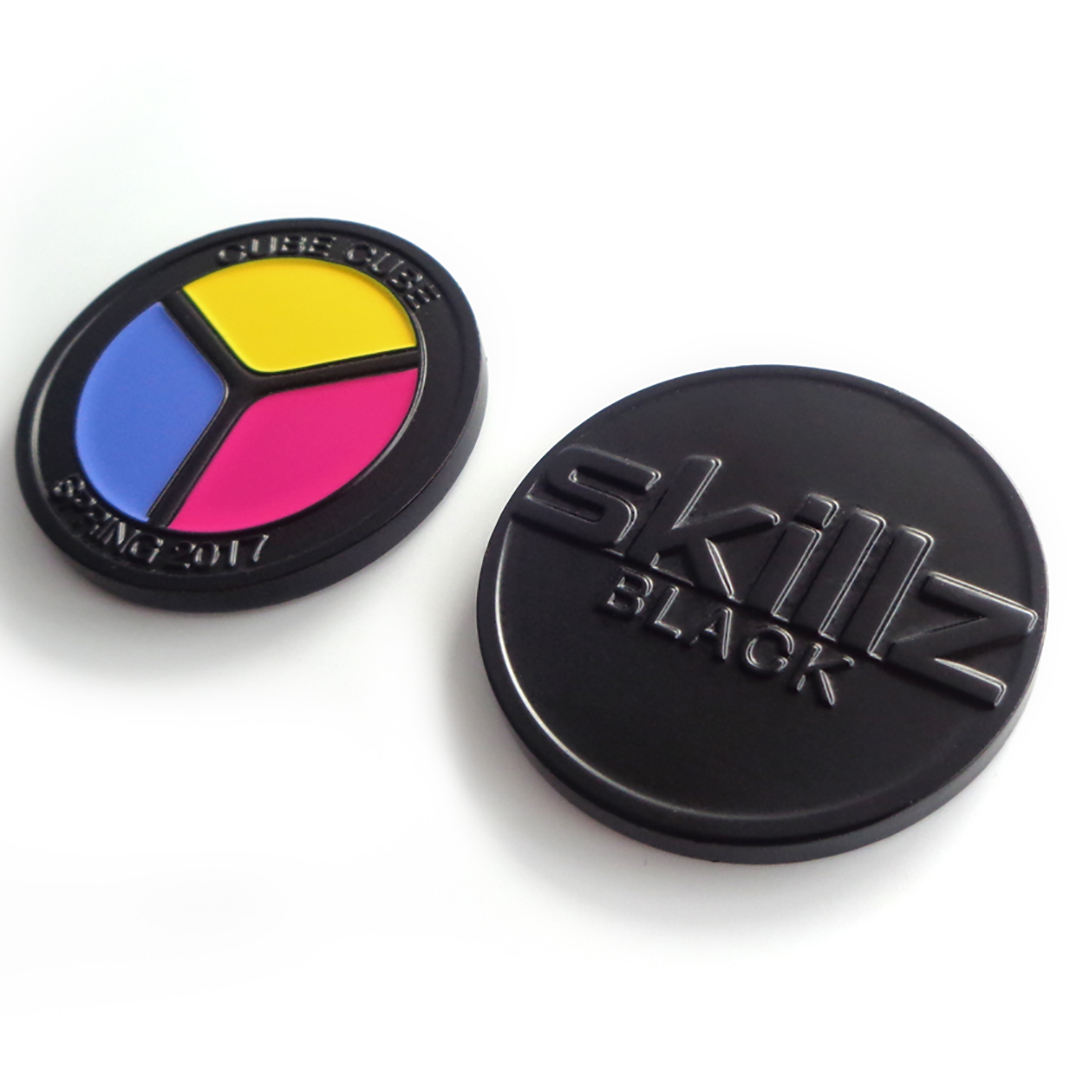 New Design Custom Souvenir Coin Black Metal Cheap Soft Enamel Stamping Coin