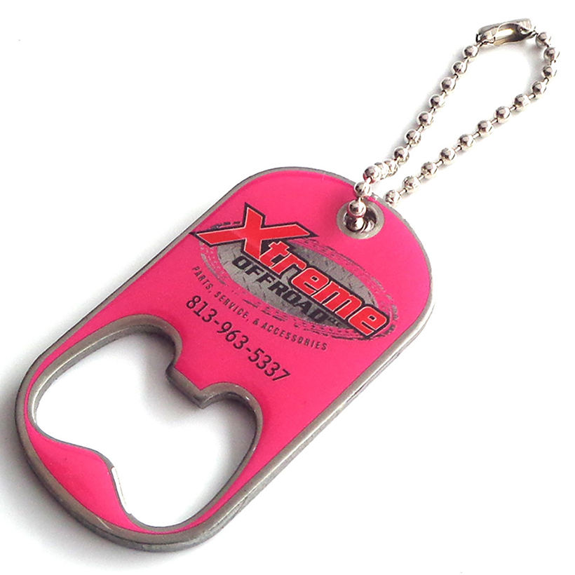 China Manufacturer Custom Offset Printed Dog Tag Bottle Opener Promotional Gift
