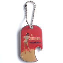 Custom Your Logo Printed Metal Dog Tag Stainless Steel Bottle Opener with Ball Chain