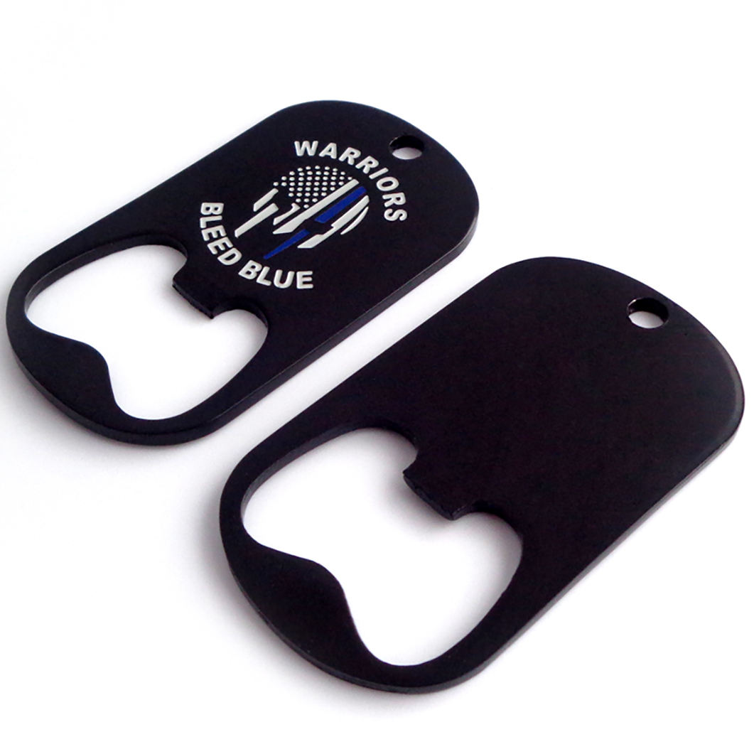 Engraved Logo Custom Metal Dog Tag Key Name Tag With Bottle Opener
